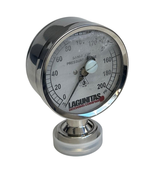 CSE 3S-F-15U-GF-BT-SS / 3SF15UGFBTSS SANI-FLOW PRESSURE GAUGE 0-200PSI NSMP *