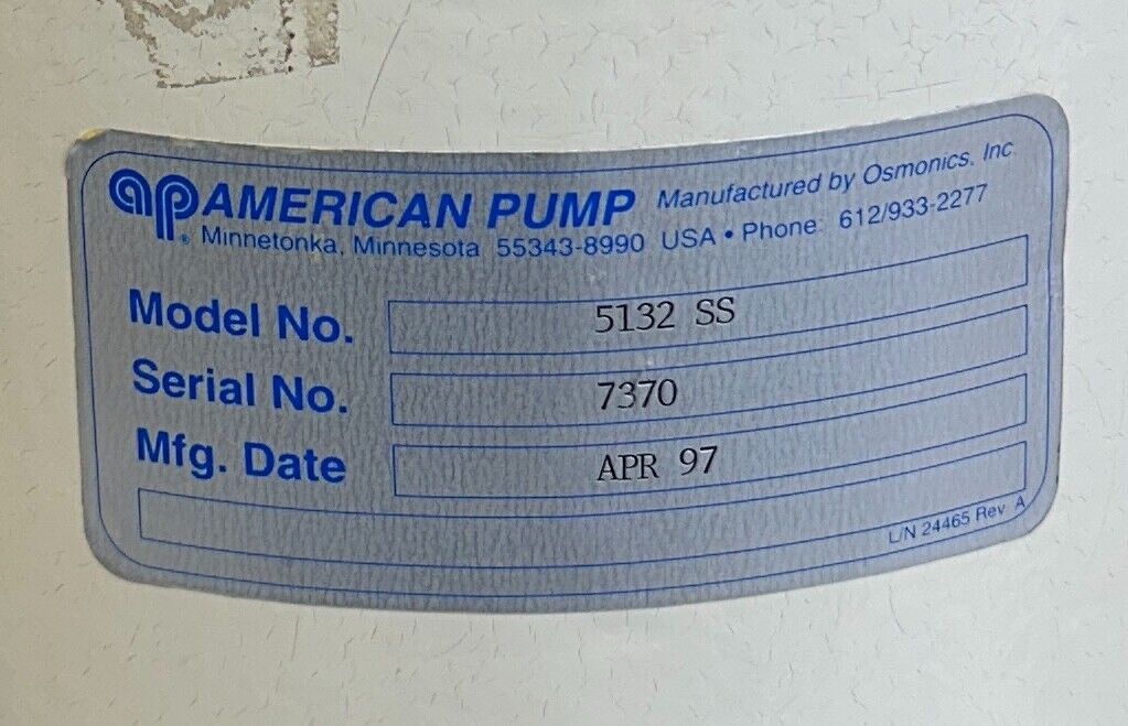 AMERICAN PUMP OSMONICS 5132-SS / 5132SS SURGE SUPPRESSOR USNP