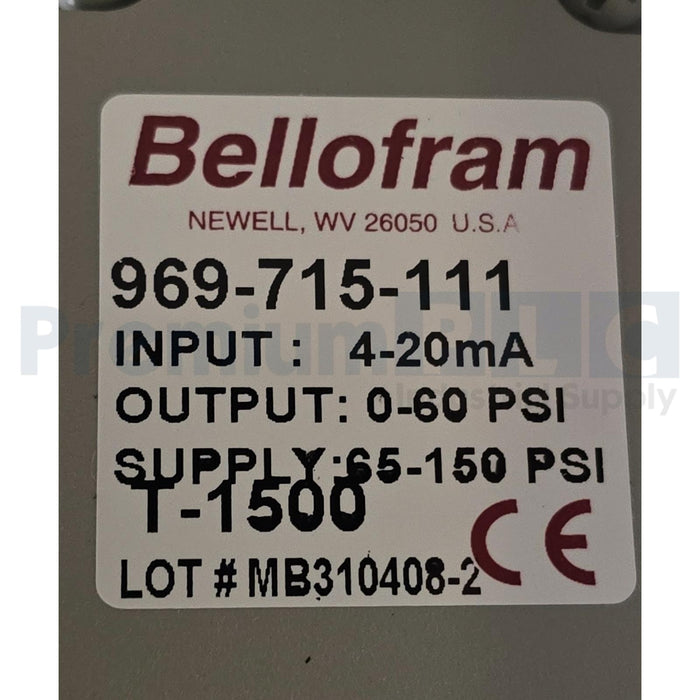 MARSH BELLOFRAM 969-715-111 T1500 I/P ELECTRO-PNEUMATIC TRANSDUCER 969715111 NEW