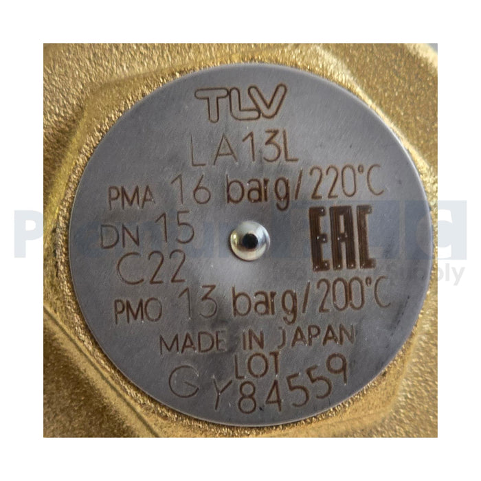 NEW TLV LA13L 1/2" (15mm) BRASS THERMOSTATIC STEAM AIR VENT NSMP