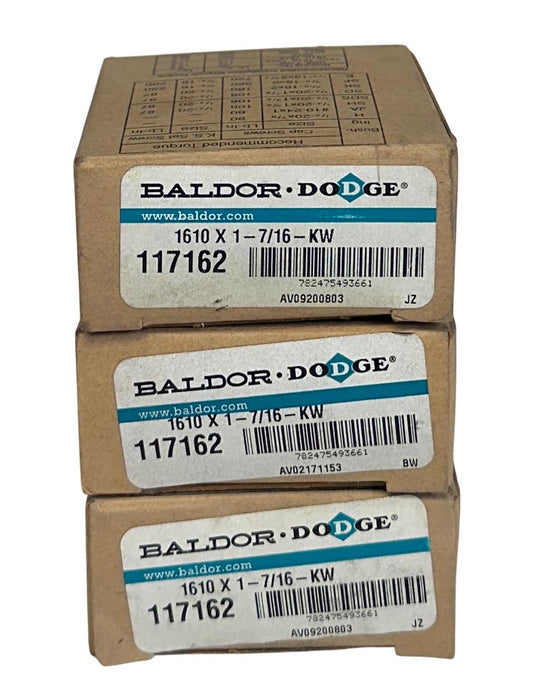 3 BALDOR DODGE 1610X1-7/16-KW / 117162 TAPER-LOCK BUSHINGS 1-7/16'' BORE NSMP