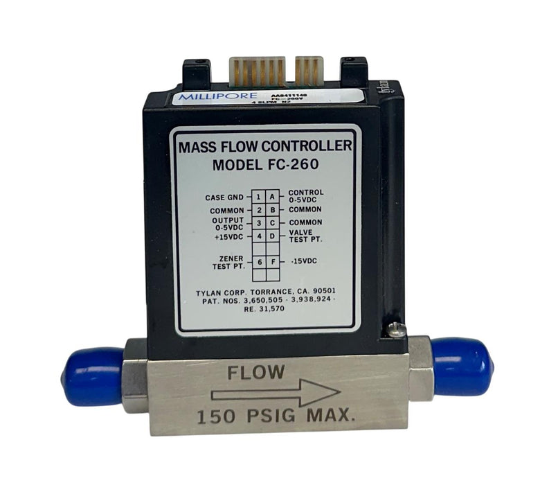 MILLIPORE FC-260V / FC260V Tylan 260 SERIES MASS FLOW CONTROLLER 4SLPM USNP