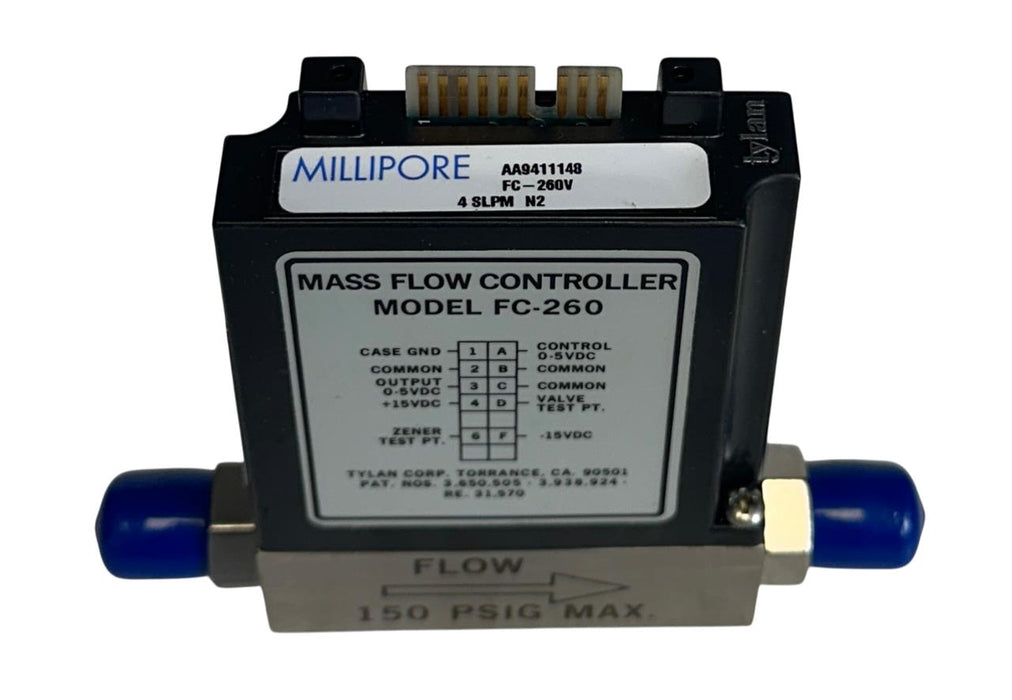 MILLIPORE FC-260V / FC260V Tylan 260 SERIES MASS FLOW CONTROLLER 4SLPM USNP