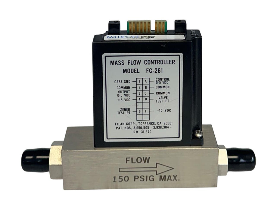 MILLIPORE FC-261V / FC261V Tylan 260 SERIES MASS FLOW CONTROLLER 15SLPM N2 USNP