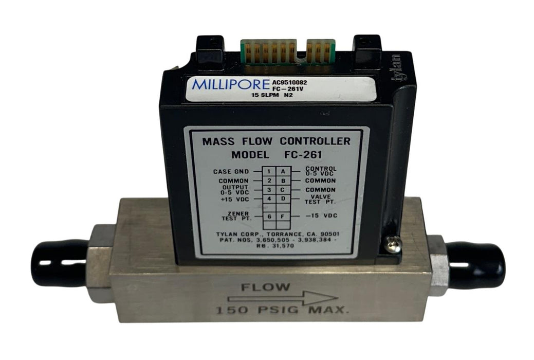 MILLIPORE FC-261V / FC261V Tylan 260 SERIES MASS FLOW CONTROLLER 15SLPM N2 USNP