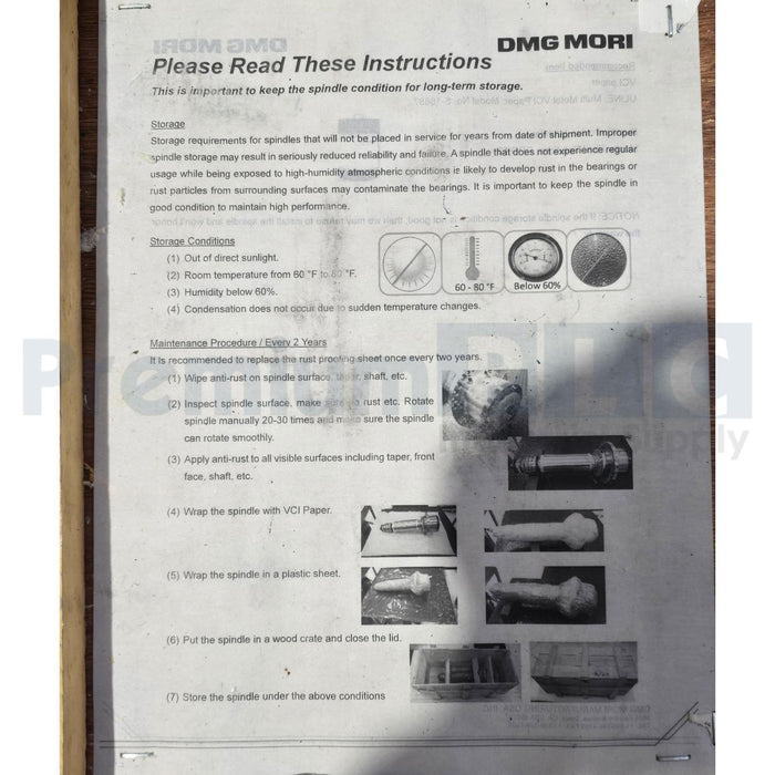 DMG MORI SEIKI SM1196A01RB / SM1196A01 / SM1196C01 NV5000 BT40 SPINDLE UNIT RBLT