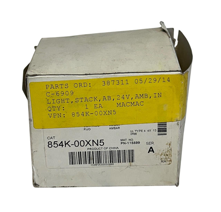 ALLEN BRADLEY 854K-00XN5 /A STACK LIGHT AMBER 250V AC/DC 4W 854K00XN5 NSMP