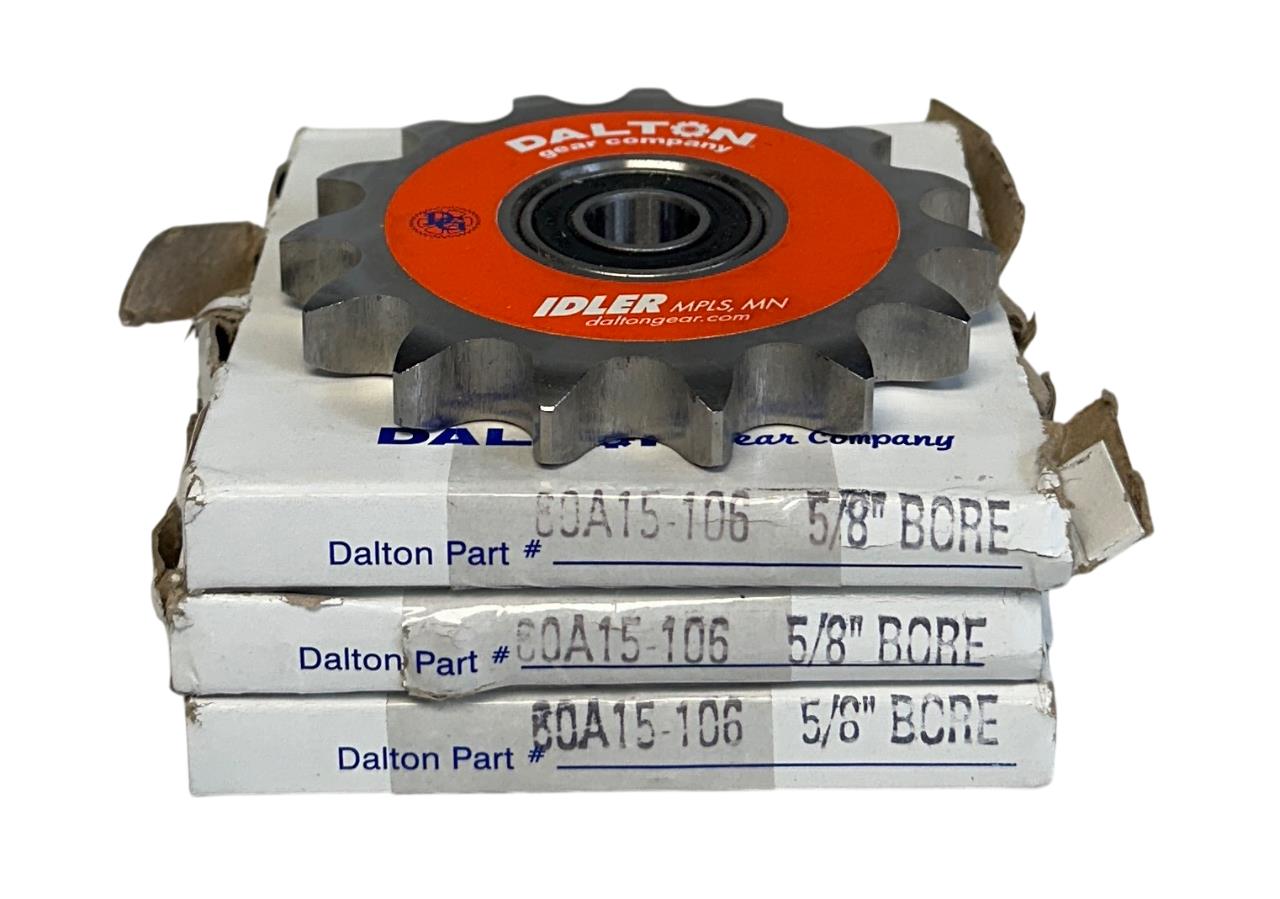 3 DALTON GEAR COMPANY 60A15-106 / 60A15106 SPROCKETS 5/8'' BORE NSMP
