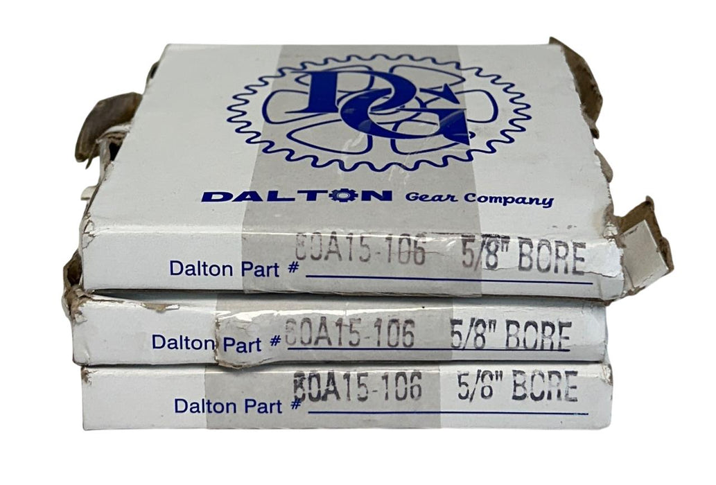 3 DALTON GEAR COMPANY 60A15-106 / 60A15106 SPROCKETS 5/8'' BORE NSMP