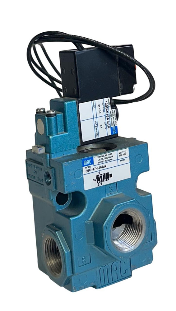 MAC VALVES 56C-47-616AA / 56C47616AA SOLENOID VALVE  24VDC COIL 8.5W 150PSI USNP
