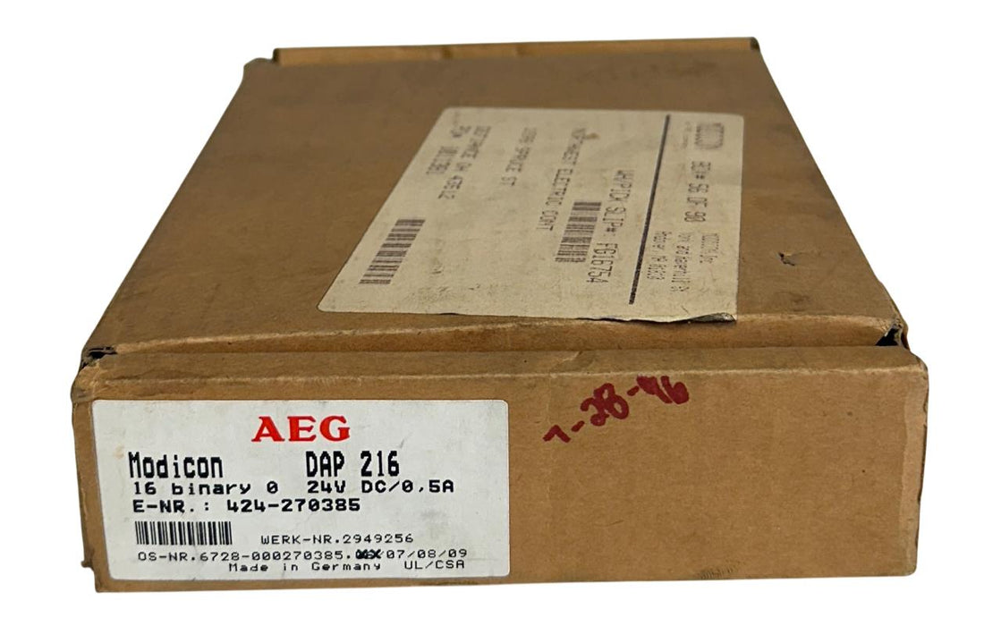 AEG MODICON AS-BDAP-216 / DAP 216 TSX OUTPUT MODULE 16 BINARY 24VDC 0.5A NSMP