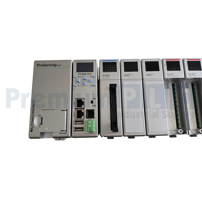 AUTOMATION DIRECT P3-08B Productivity3000 BASE W/P3-550E, P3-8AD4DA-1, ETC NUPI
