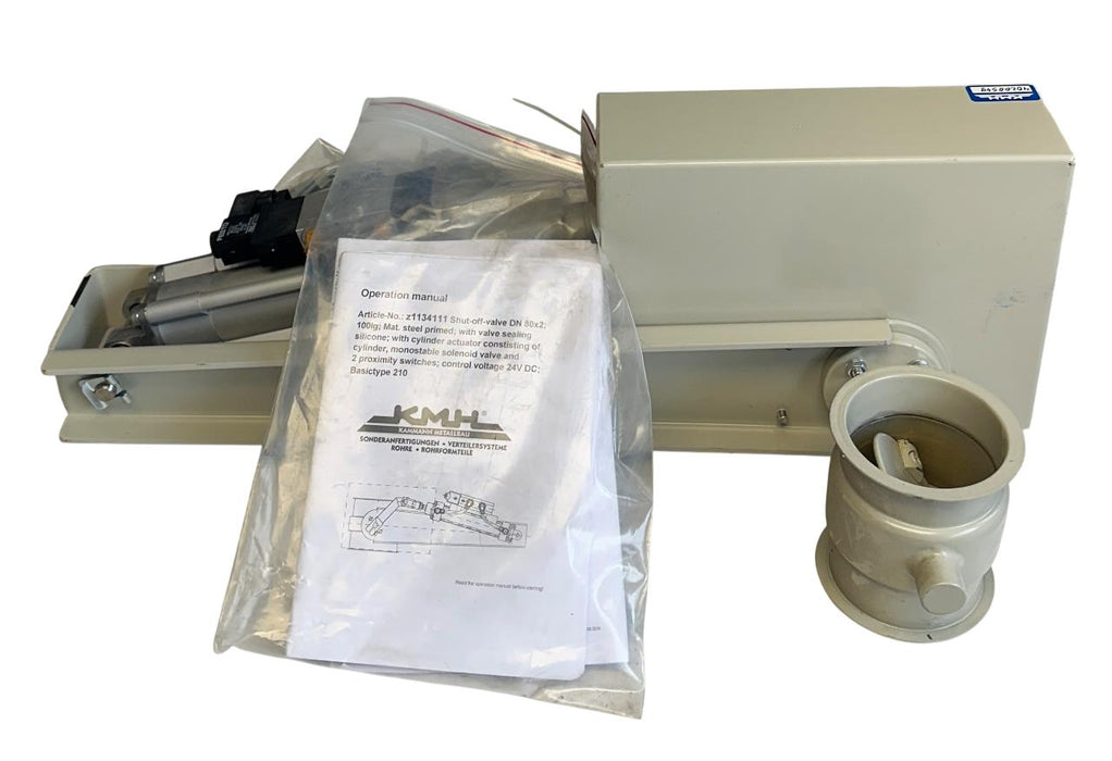 KMH KAMMANN z1134111 SHUT-OFF VALVE DN 80x2 100lg CYLINDER ACTUATOR 24VDC NSNP