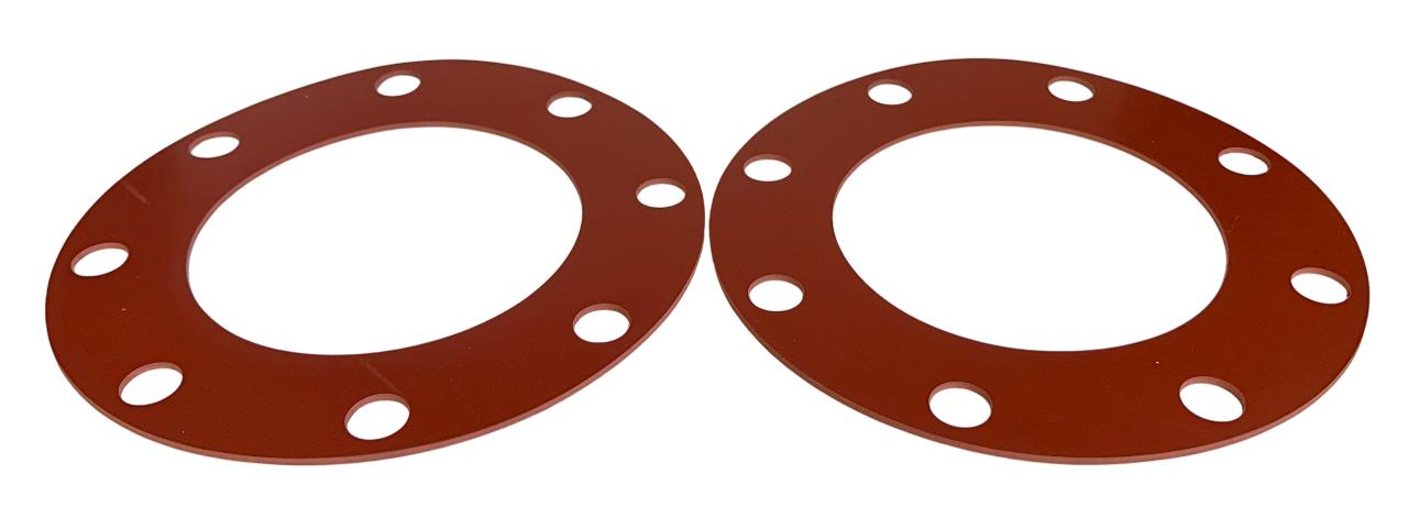 2 NAPAC GRAINGER 7124FF-0150-125-0600 / 1TUV6 FULL FACE GASKETS 6'' RED SBR NSMP