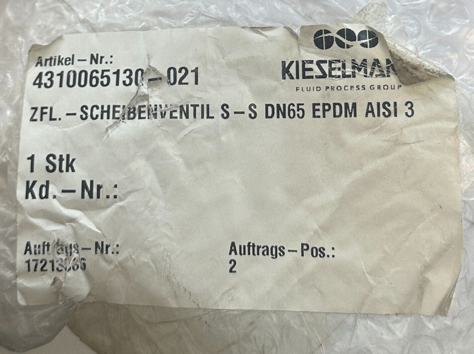 KIESELMANN 4310065130-021 / 4310065130021 FLANGED BUTTERFLY VALVE 2-1/2'' NSMP