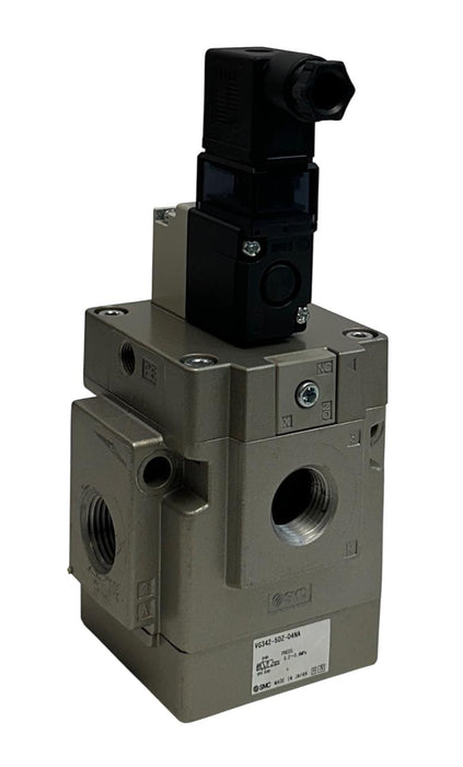 SMC VG342-5DZ-04NA / VG3425DZ04NA PNEUMATIC POPPET VALVE 24VDC COIL 3-PORT USNP