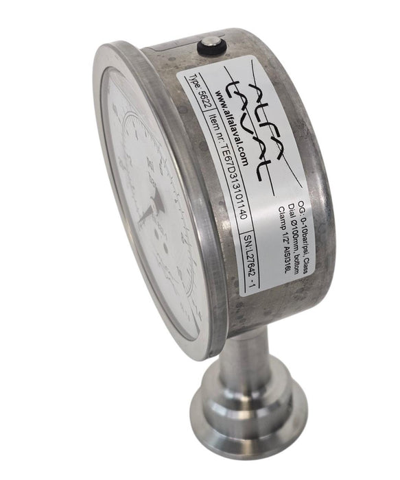 NIB ALFA LAVAL TYPE: 5622 ITEM NR: TE67D313101140 PRESSURE GAUGE