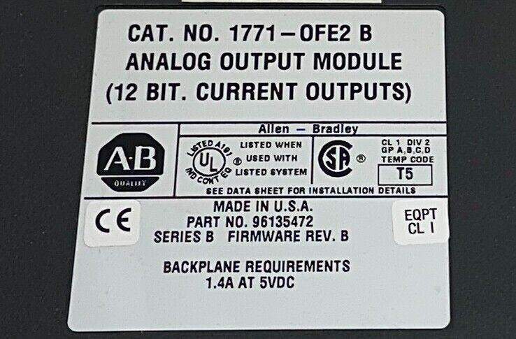 2 ALLEN BRADLEY 1771-OFE2 /B PLC-5 ANALOG OUTPUT MODULES 4-PT 5VDC USNP