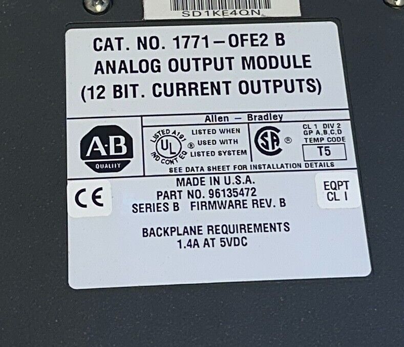 2 ALLEN BRADLEY 1771-OFE2 /B PLC-5 ANALOG OUTPUT MODULES 4-PT 5VDC USNP