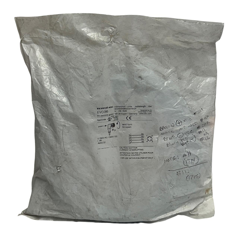 IFM ADOAH040MSS0015H04 / EVC086 ECOMAT 400 CONNECTION CABLE 15M NSMP