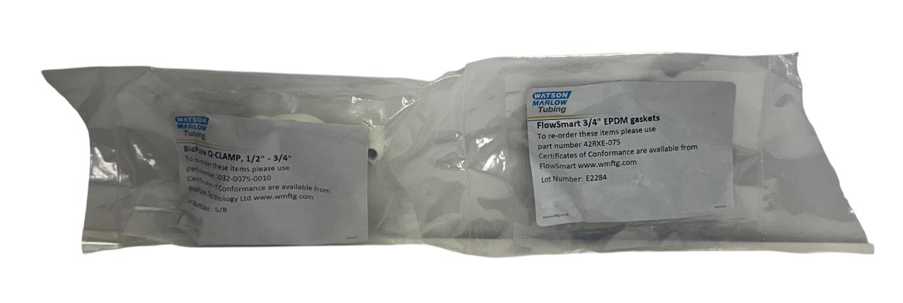 WATSON MARLOW 1032-0075-0010 / 42RXE-075 Q-CLAMPS / EPDM 3/4'' GASKETS NSFS