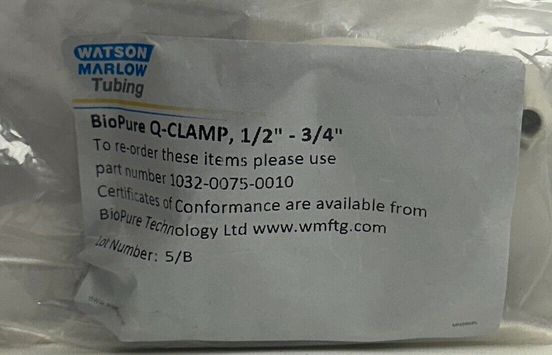 WATSON MARLOW 1032-0075-0010 / 42RXE-075 Q-CLAMPS / EPDM 3/4'' GASKETS NSFS