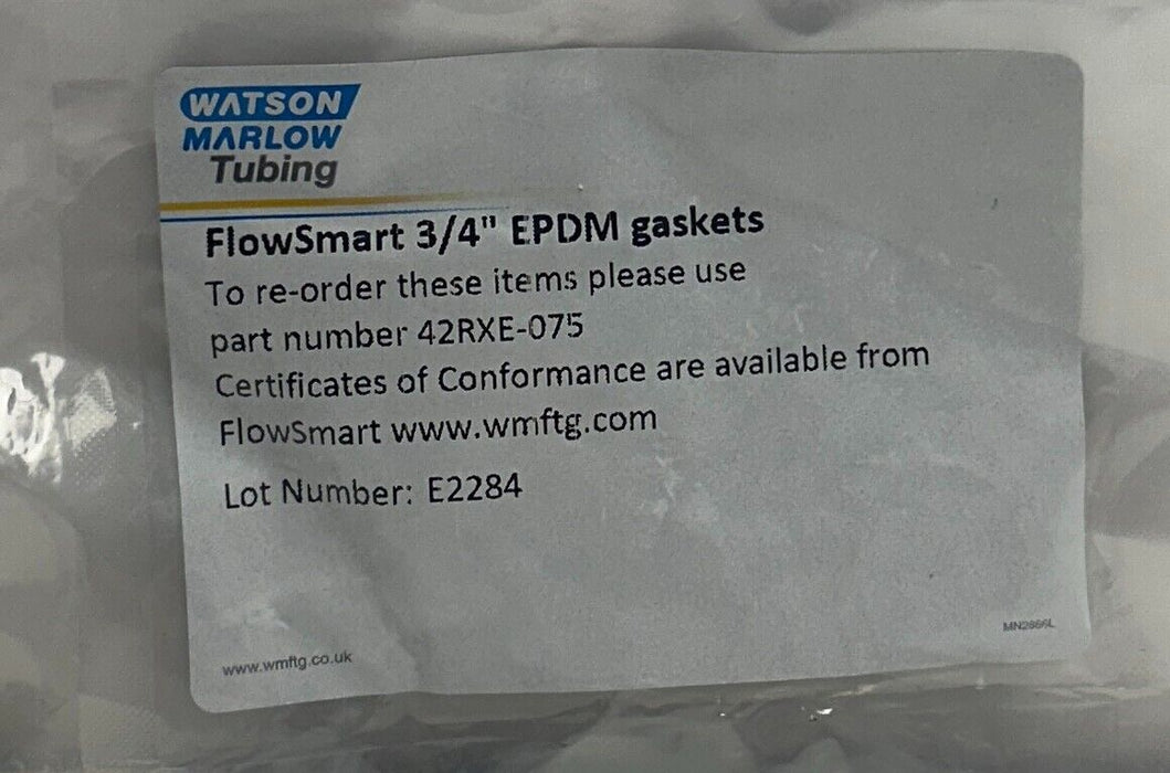 WATSON MARLOW 1032-0075-0010 / 42RXE-075 Q-CLAMPS / EPDM 3/4'' GASKETS NSFS