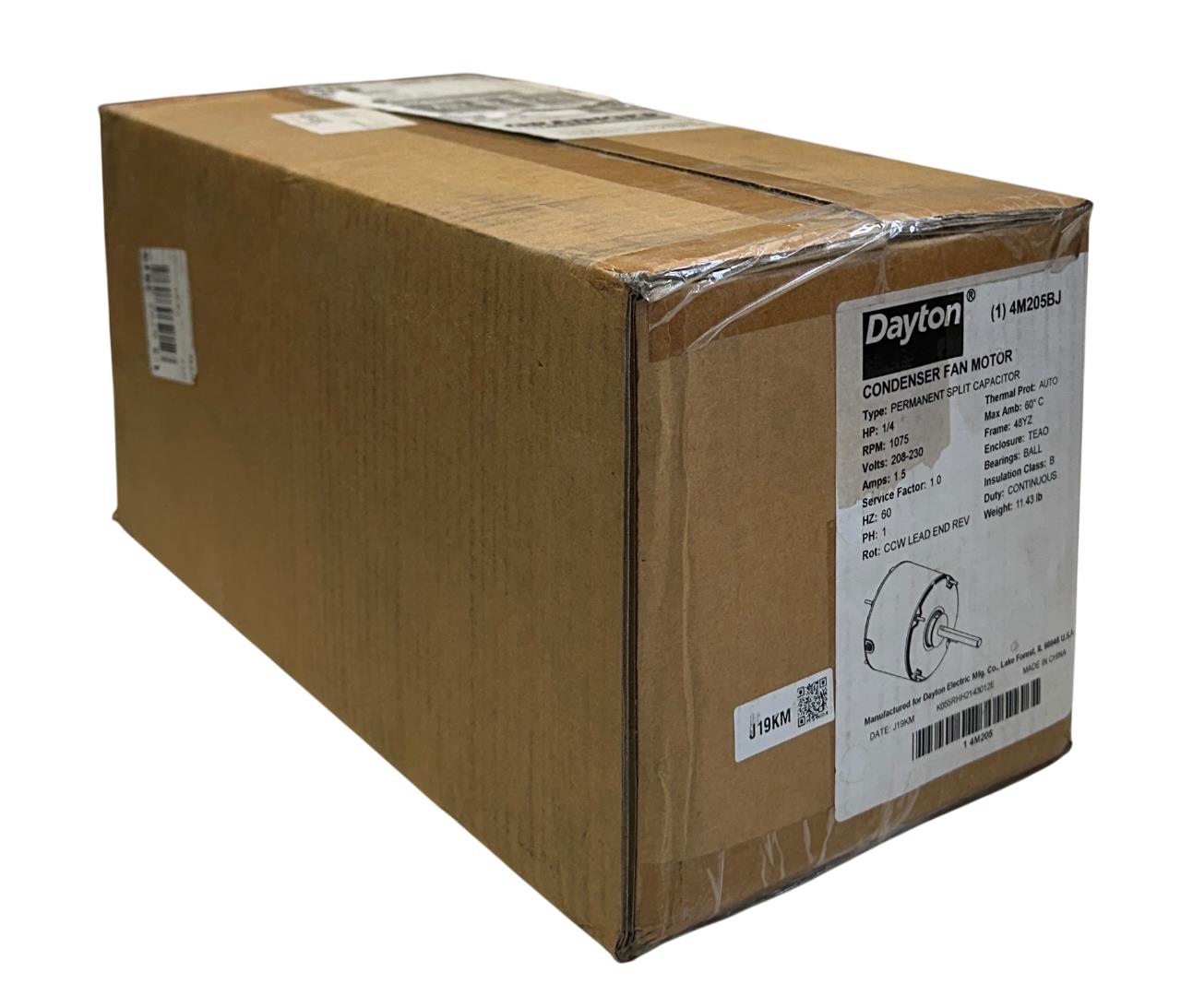 DAYTON 4M205BJ PERMANENT SPLIT CAPACITOR CONDENSER FAN MOTOR 1/4HP 208-230V NSFS