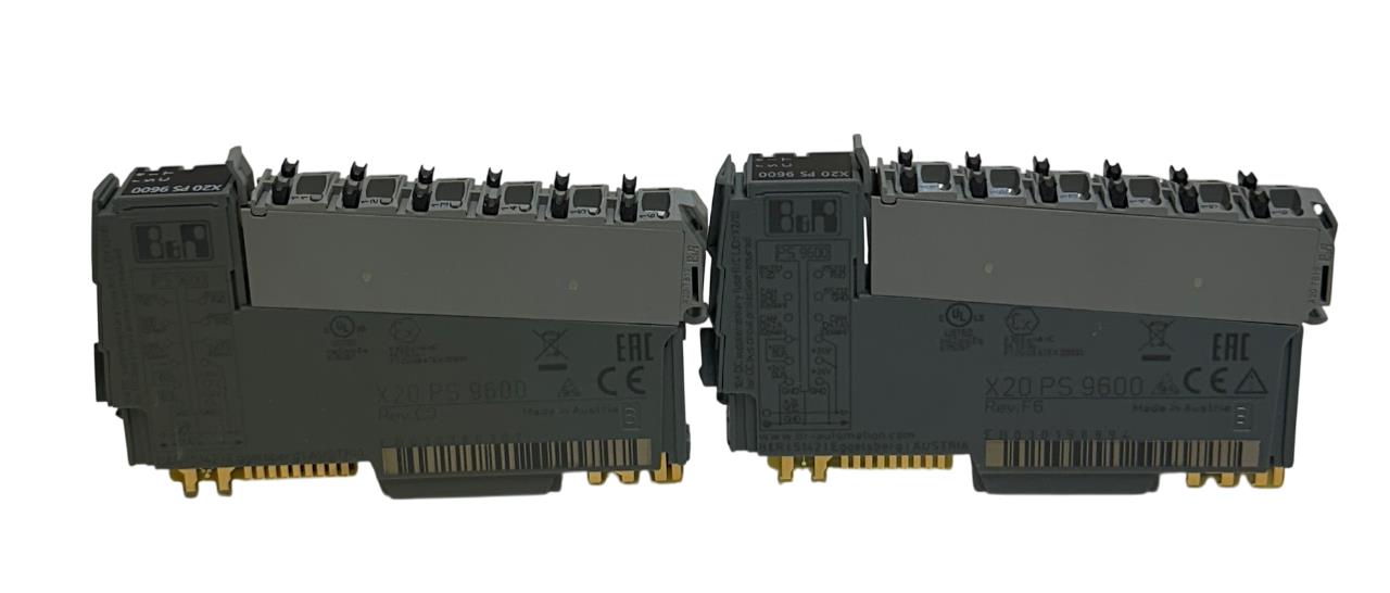 2 B&R X20 PS 9600 / X20PS9600 X20 SERIES POWER SUPPLY MODULES 24VDC FOR BUS NSNP