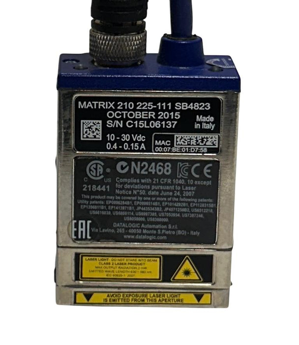 DATALOGIC MATRIX 210 225-111 / SB4823 EtherNet BARCODE SCANNER 10-30VDC USNP