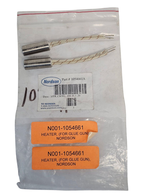 LOT OF 2 NEW NORDSON 1054661 CARTRIDGE HEATERS 240V 147W FOR HOT MELT HEAD/TANK