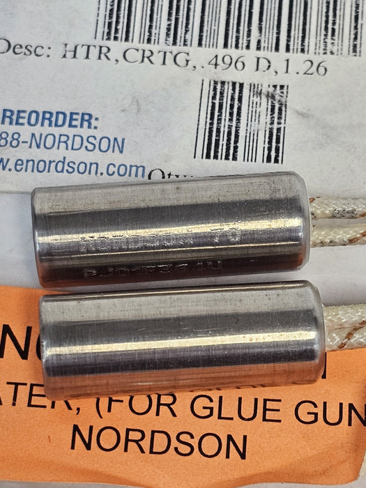 LOT OF 2 NEW NORDSON 1054661 CARTRIDGE HEATERS 240V 147W FOR HOT MELT HEAD/TANK