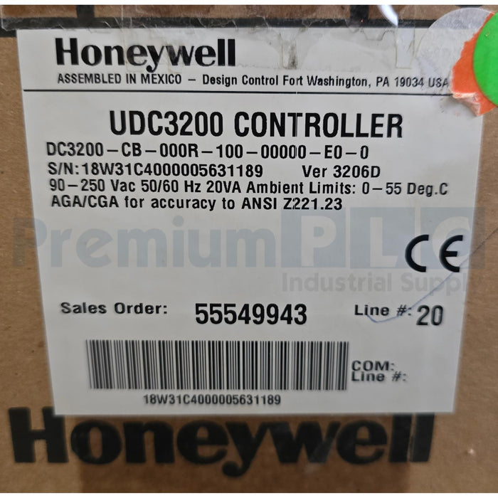 HONEYWELL UDC3200 UNIVERSAL DIN CONTROLLER DC3200-CB-000R-100-00000-E0-0 NSMP