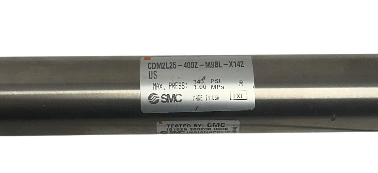 SMC CDM2L25-400Z-M9BL-X142 / CDM2L25400ZM9BLX142 PNEUMATIC CYLINDER D-M9B USNP