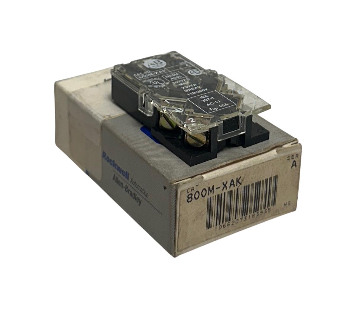 ALLEN BRADLEY 800M-XAK /A BULLETIN 800M CONTACT BLOCK 22mm 1NO/1NC 800MXAK NSMP