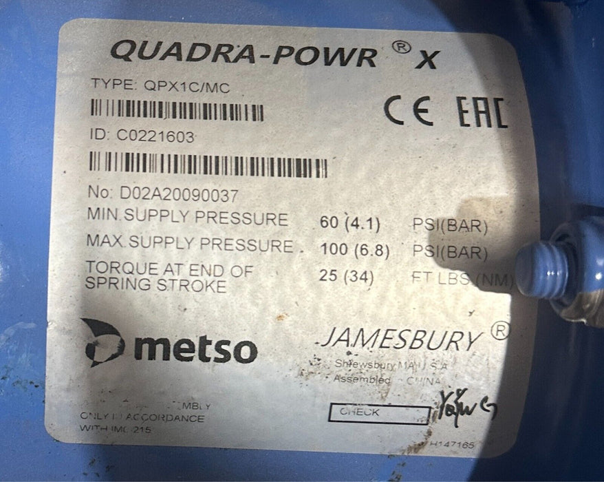 METSO JAMESBURY QPX1C/MC QUADRA-POWR X ACTUATOR/ NELES C005-RECA01CJJT2T+T6 NSNP