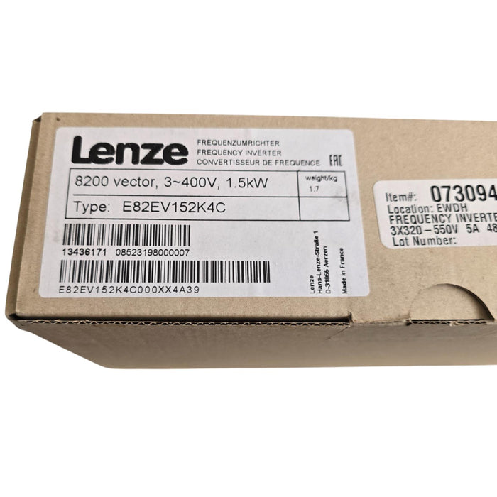 LENZE E82EV152K4C 8200 VECTOR 3~400V 1.5kW INVERTER E82EV152_4C 13436171 NSMP