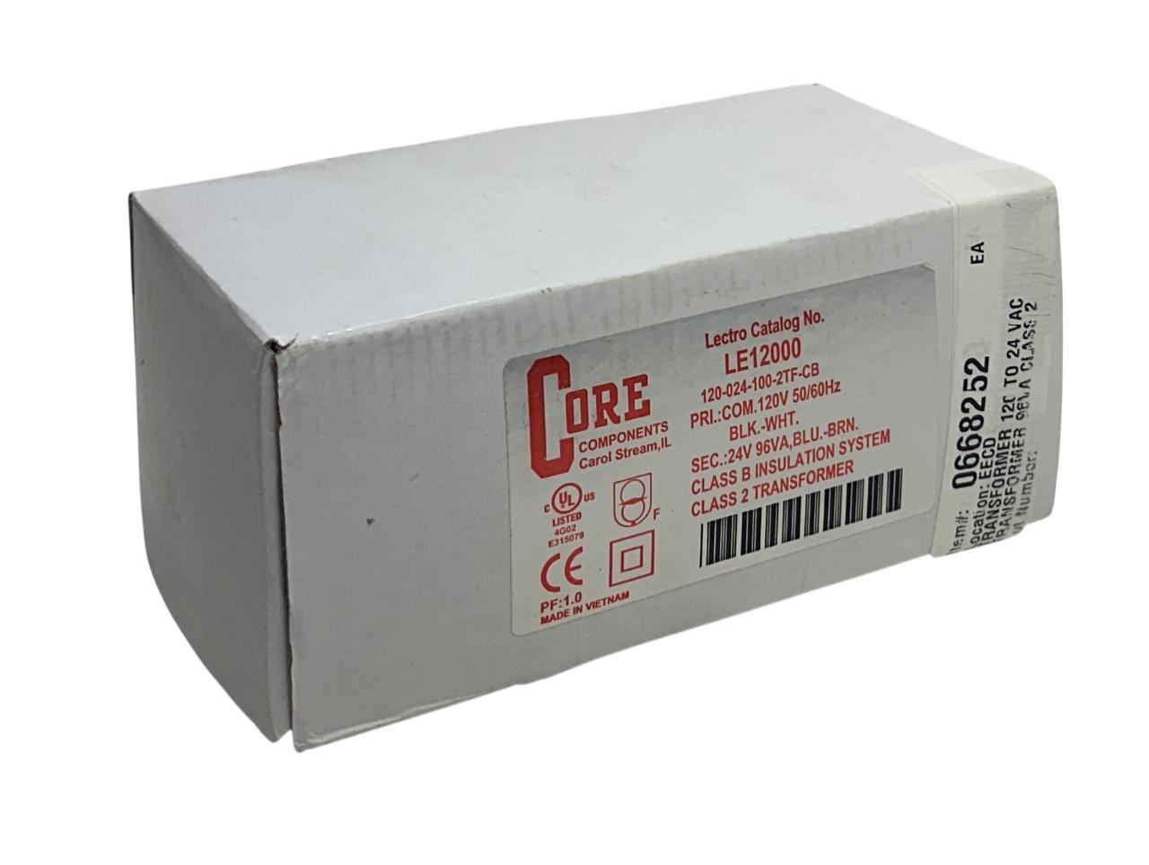CORE COMPONENTS 120-024-100-2TF-CB / LE12000 TRANSFORMER CLASS 2 120V NSMP