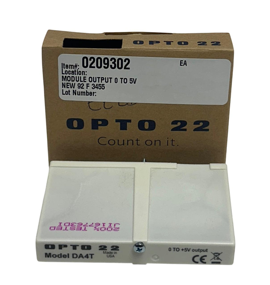 OPTO 22 DA4T I/O MODULE 0-5VDC OUTPUT ISOLATED ANALOG NSMP