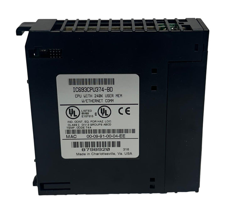 GE FANUC IC693CPU374-BD / IC693CPU374 SERIES 90-30 CPU W/ 240K MEM EtherNet USNP