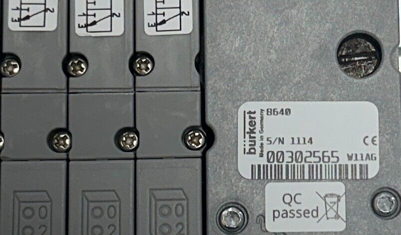 BURKERT 00302565 / 8640 VALVE ISLAND TERMINAL / 6524 VALVES 00184043 ASSY NSNP
