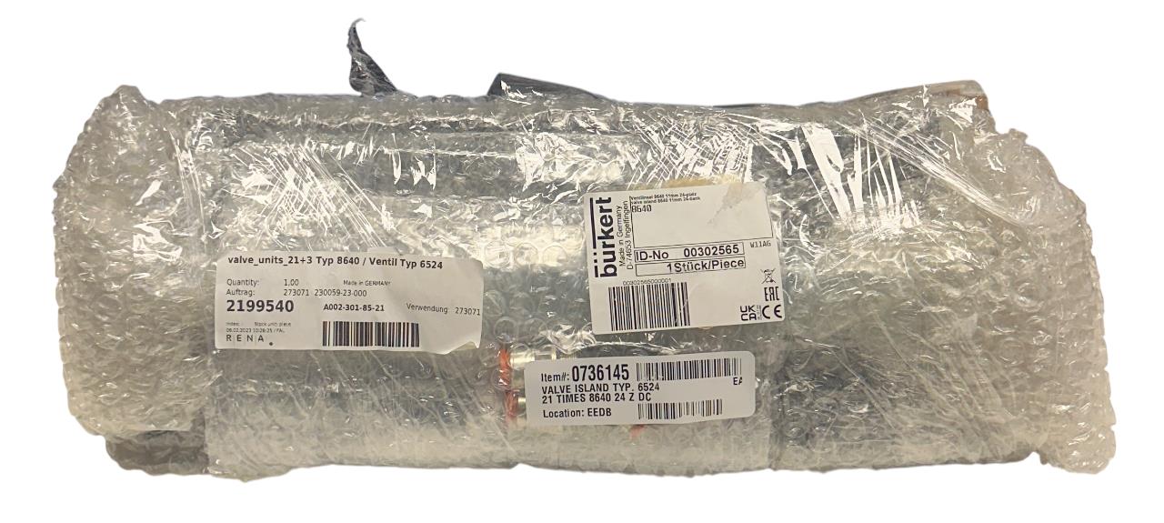 BURKERT 00302565 / 8640 VALVE ISLAND TERMINAL / 6524 VALVES 00184043 ASSY NSNP