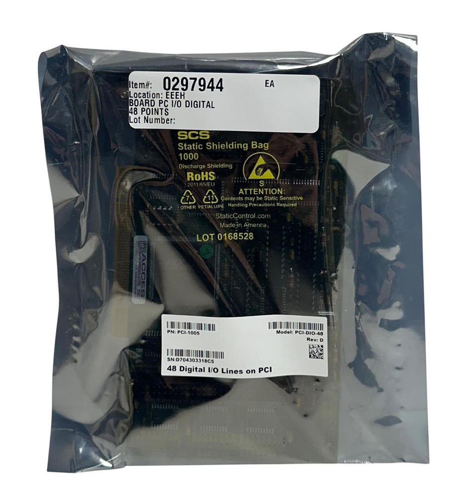ACCES I/O PRODUCTS PCI-DIO-48 / PCI-1005 DIGITAL I/O BOARD 48-LINES Rev. D NSMP