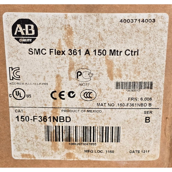ALLEN BRADLEY 150-F361NBD /B SMC-Flex SMART MOTOR CONTROLLER SOFT START NSMP