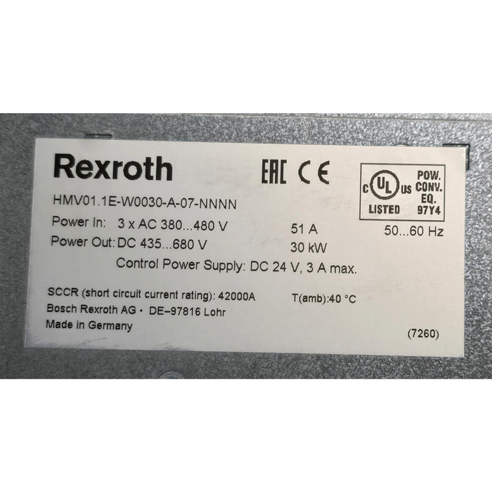 REXROTH HMV01.1E-W0030-A-07-NNNN - R911296724 IndraDrive POWER SUPPLY UNIT NSMP