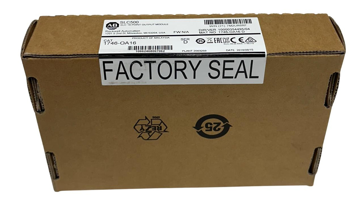 ALLEN BRADLEY 1746-OA16 /D SLC 500 16-PT OUTPUT MODULE 85-265VAC 1746OA16 NSFS