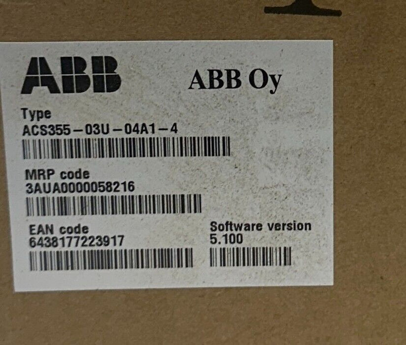 ABB ACS355-03U-04A1-4 / 3AUA0000058216 MACHINE DRIVE 1.5kW/2HP 400/480V NSMP