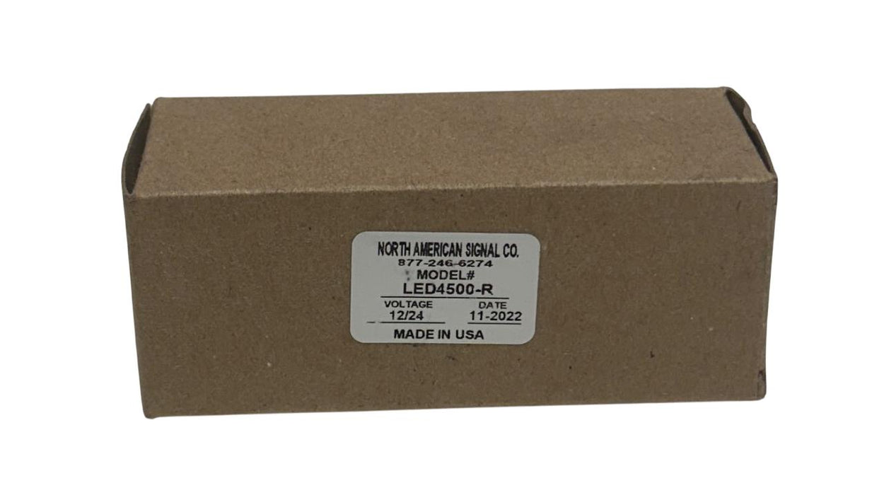 NORTH AMERICAN SIGNAL CO LED4500-R / LED4500R 4-LED LIGHT RED SAFETY 12/24V NSMP