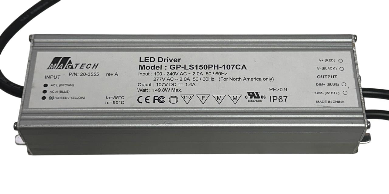MAGTECH GP-LS150PH-107CA / GPLS150PH107CA LED DRIVER 100-240VAC 2A 20-3555 NSNP
