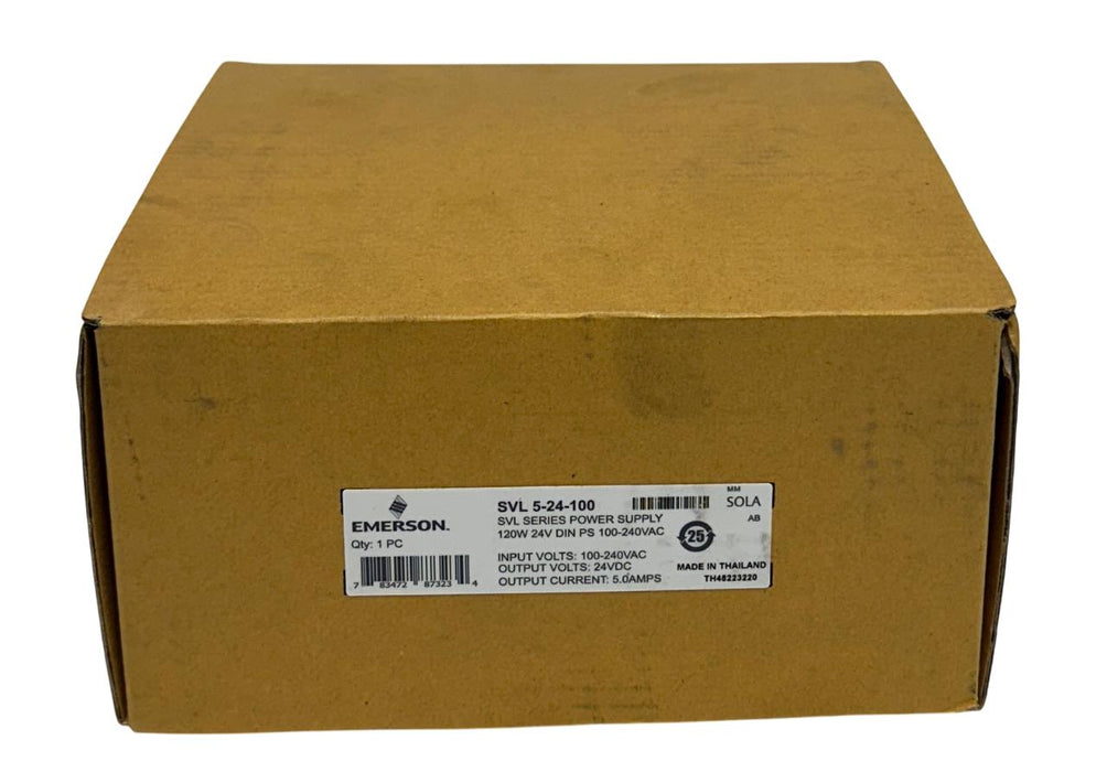 EMERSON SOLA SVL 5-24-100 / SVL524100 SVL SERIES POWER SUPPLY 120W 24V OUT NSMP